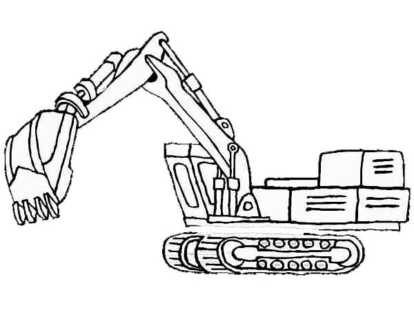 Desenho de Escavadeira para Imprimir Lápis de Cor