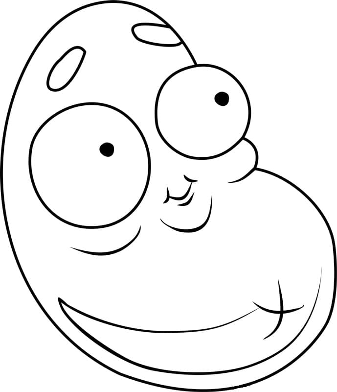 Desenho Feijão Engraçado para Colorir