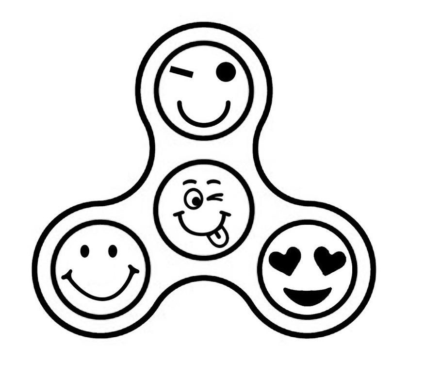 Desenho de Fidget Spinner Emojis Imprimivel Download