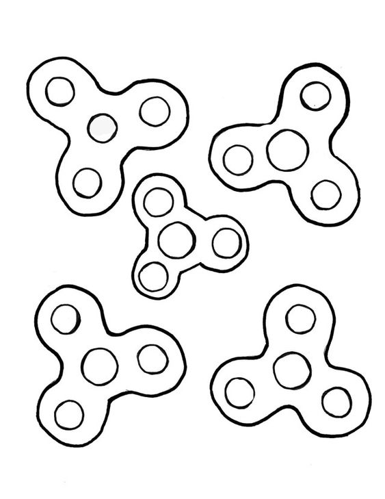Desenho de Fidget Spinner Engraçado para Pintar Giz de Cera