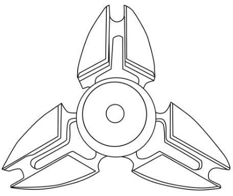 Desenho de Fidget Spinner Fofo para Colorir Pdf