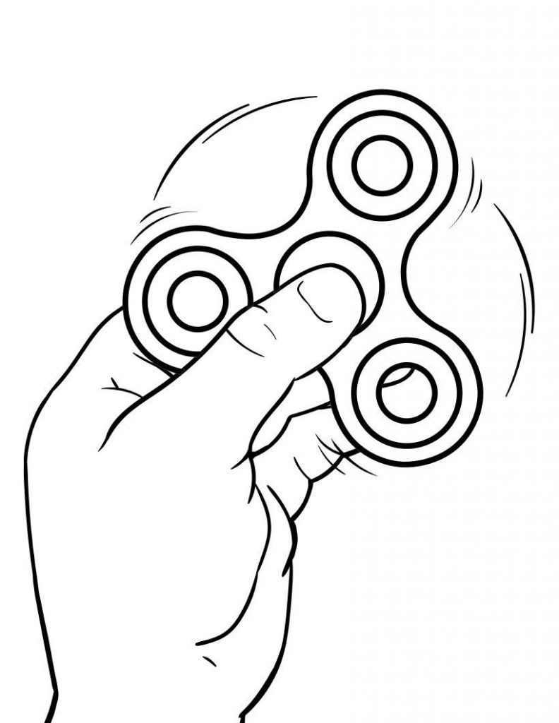 Desenho de Fidget Spinner Simples para Imprimir Lápis de Cor