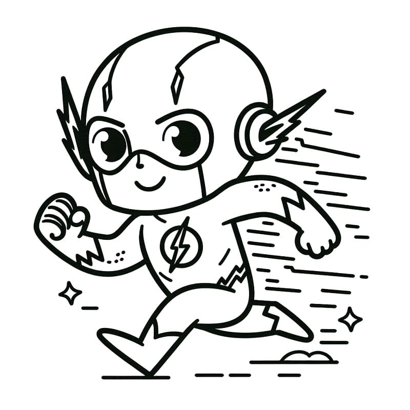 Desenho de Flash Muito Fofo para Colorir