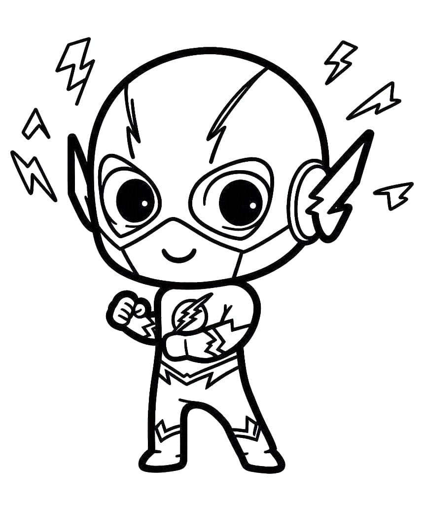 Desenho de Flash Sorridente para Colorir