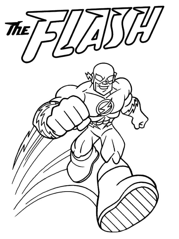 Desenho de Flash Super Herói Dc para Colorir