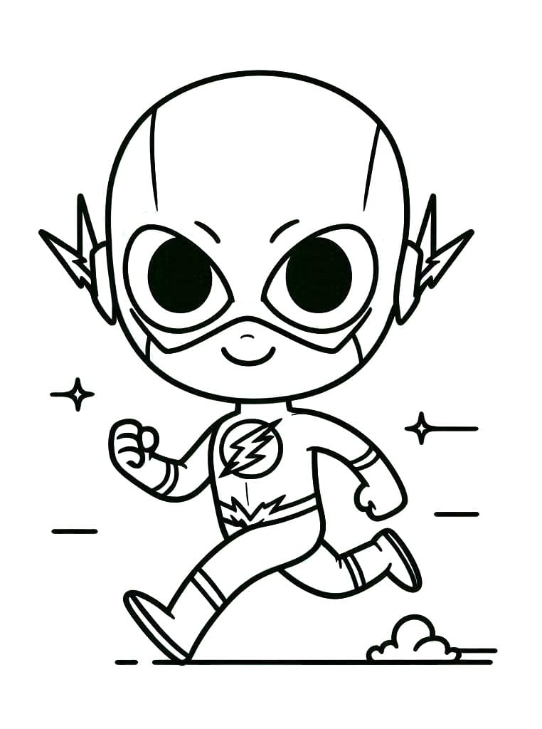Desenho de Pequeno Flash para Colorir
