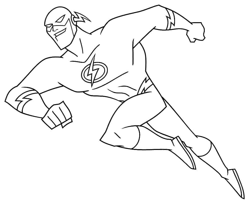 Desenho de Super Herói Flash para Colorir