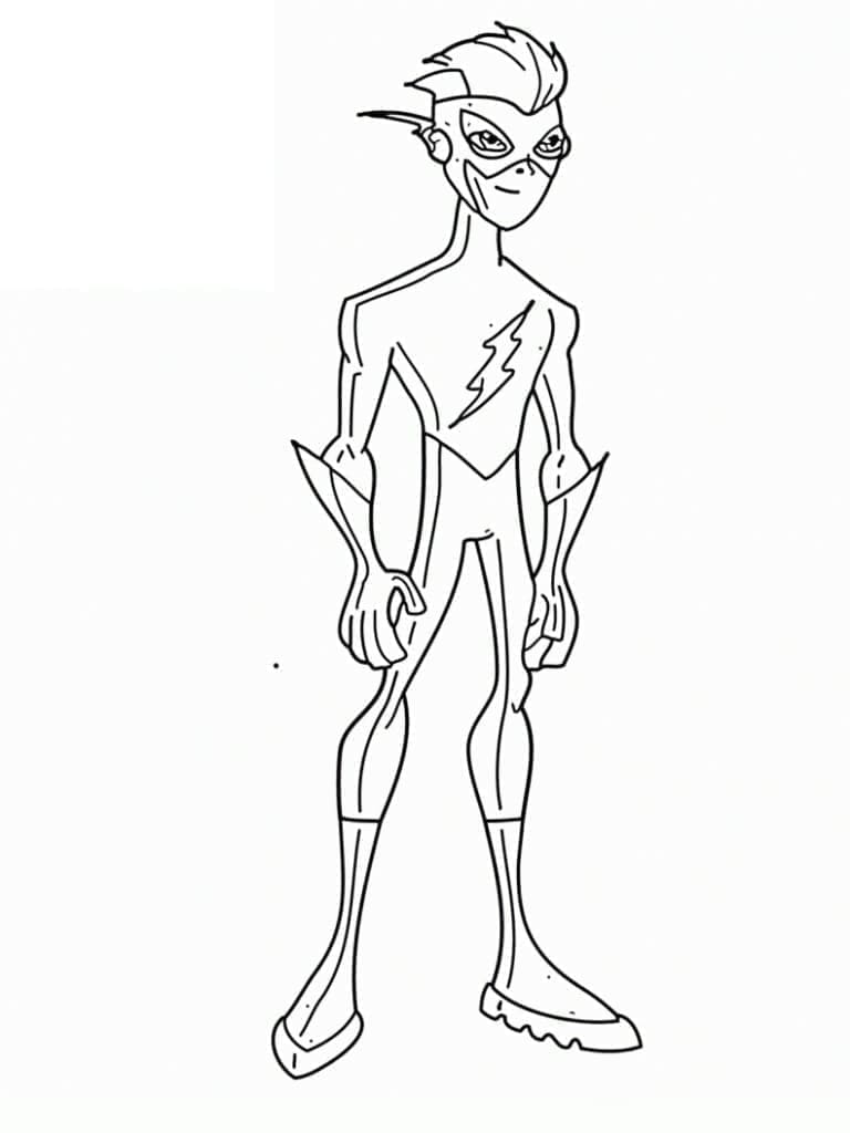 Desenho de Wally West Flash para Colorir