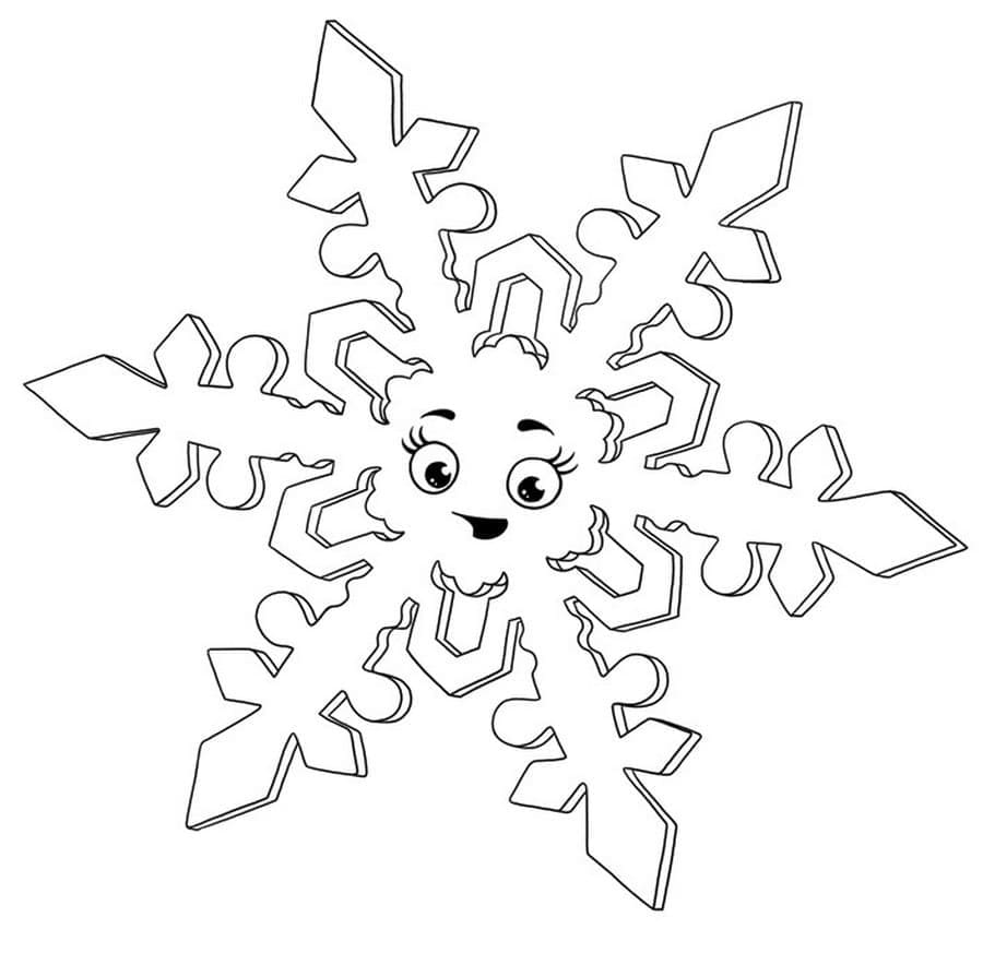 Desenho de Adorável Floco de Neve para Colorir