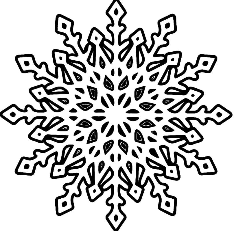 Desenho de Floco de Neve Bonito para Colorir Pdf