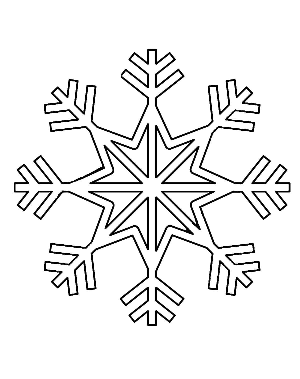 Desenho de Floco de Neve de Inverno para Colorir