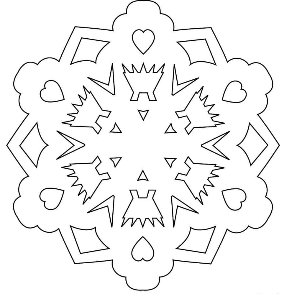 Desenho de Floco de Neve de Papel para Colorir