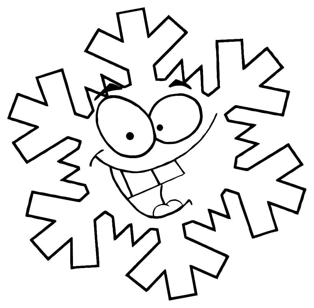 Desenho de Floco de Neve Engraçado para Colorir