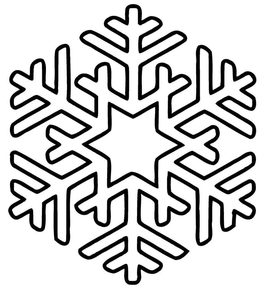 Desenho de Floco de Neve Fácil para Colorir