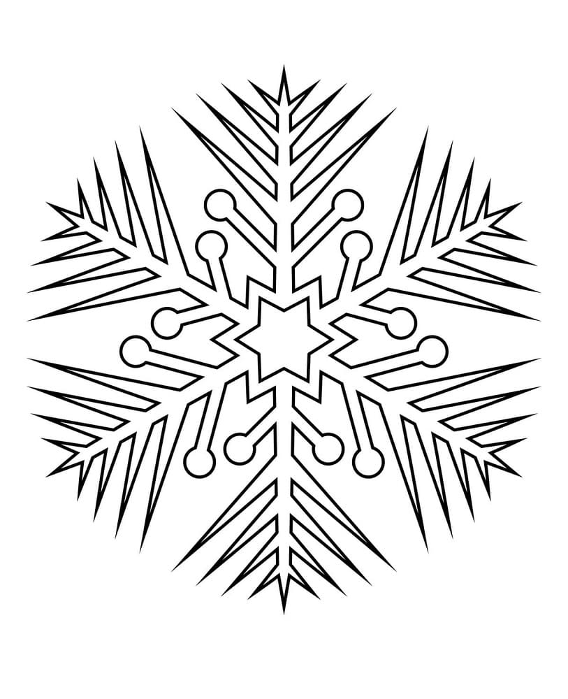 Desenho de Floco de Neve Fofo para Colorir Pdf