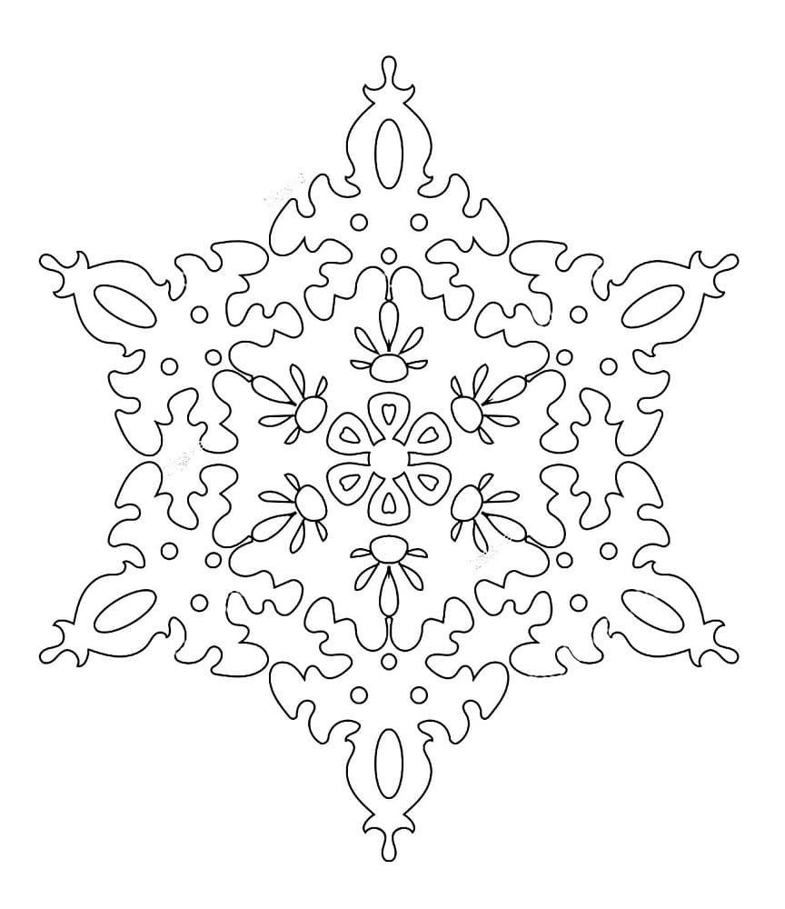 Desenho de Floco de Neve para Imprimir Lápis de Cor