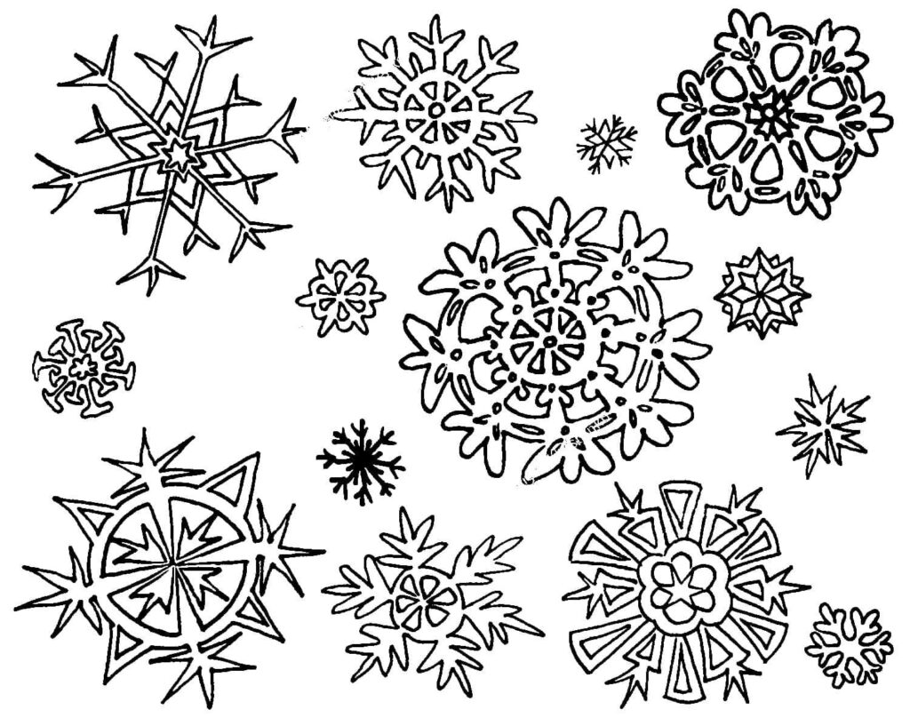 Desenho de Flocos de Neve Grátis para Colorir