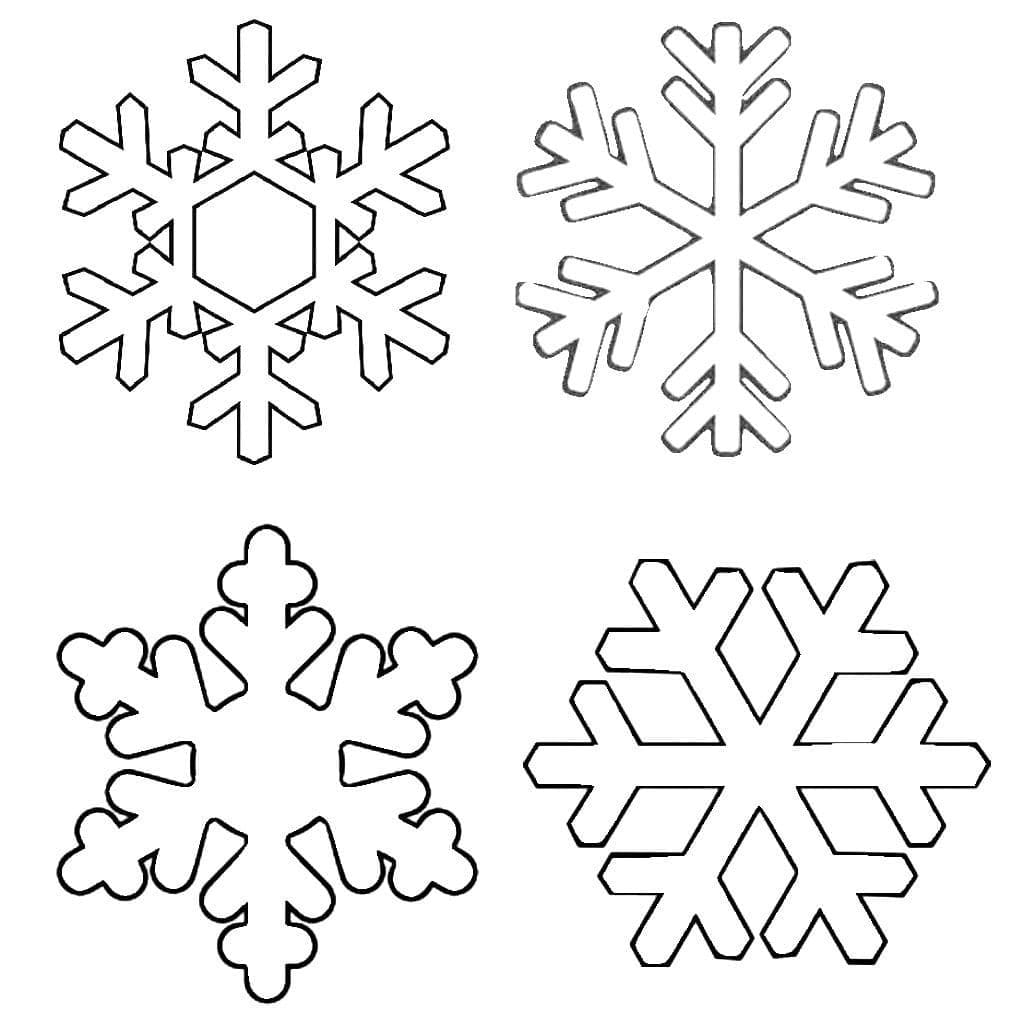 Desenho de Flocos de Neve para Crianças para Colorir