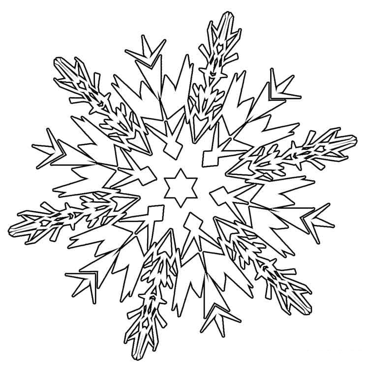 Desenho de Lindo Floco de Neve para Colorir
