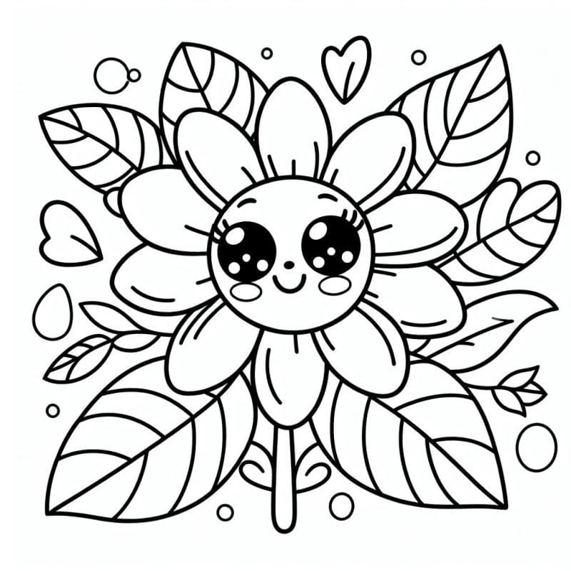 Desenho de Flor Muito Fofa para Colorir