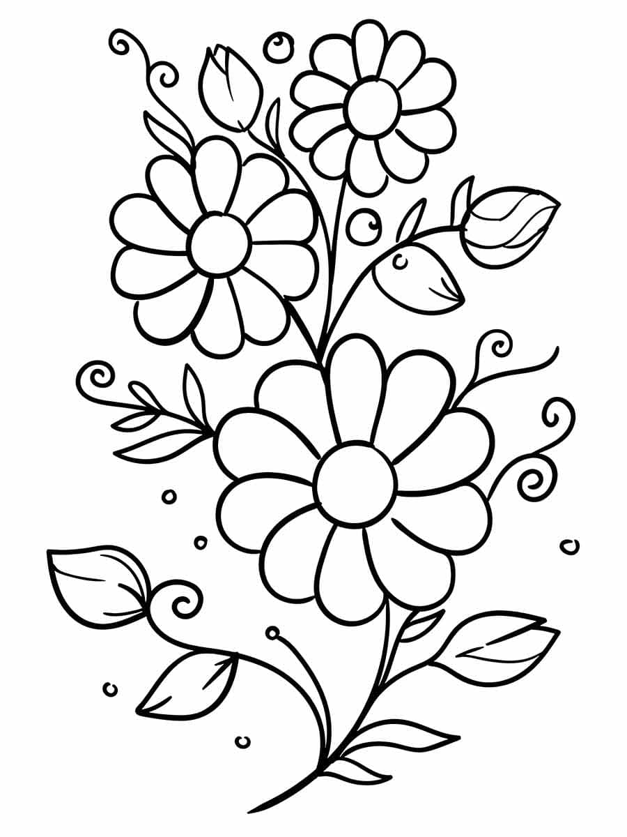 Desenho de Flores Grátis para Colorir