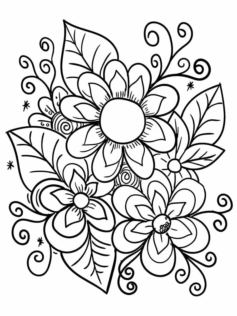 Desenho de Flores Incríveis para Colorir