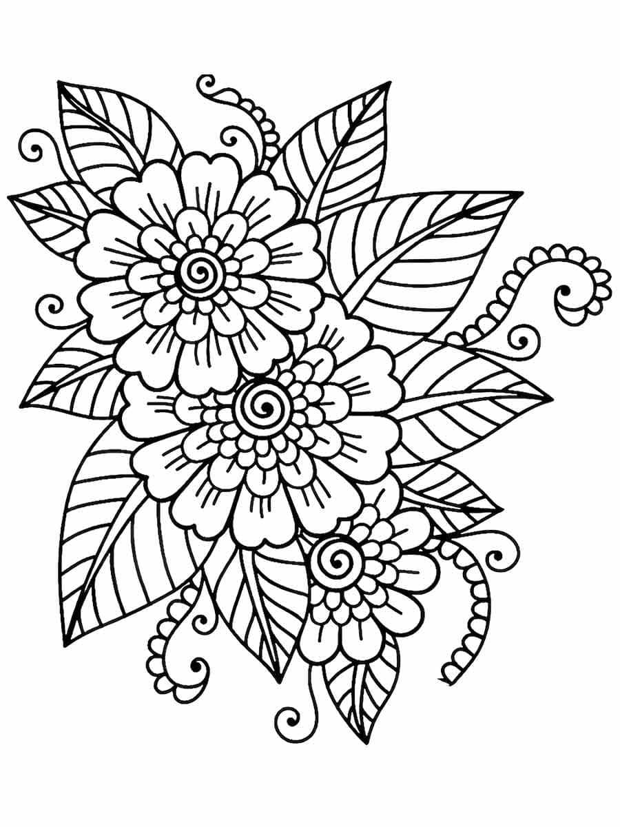 Desenho de Flores Maravilhosas para Colorir