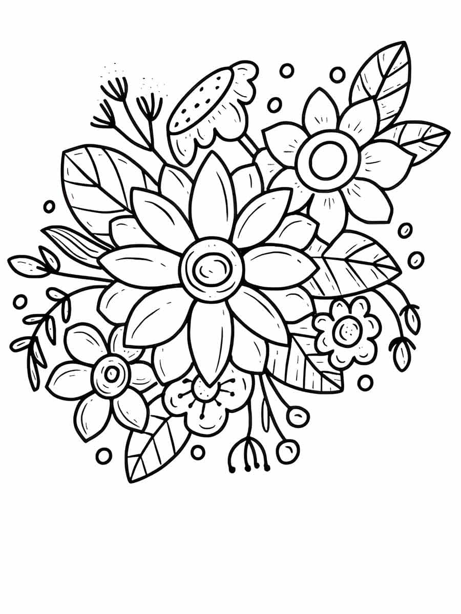 Desenho de Flores Perfeitas para Colorir