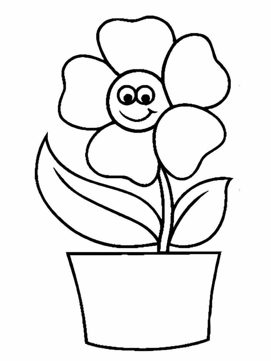 Desenho de uma Flor Fofa para Colorir