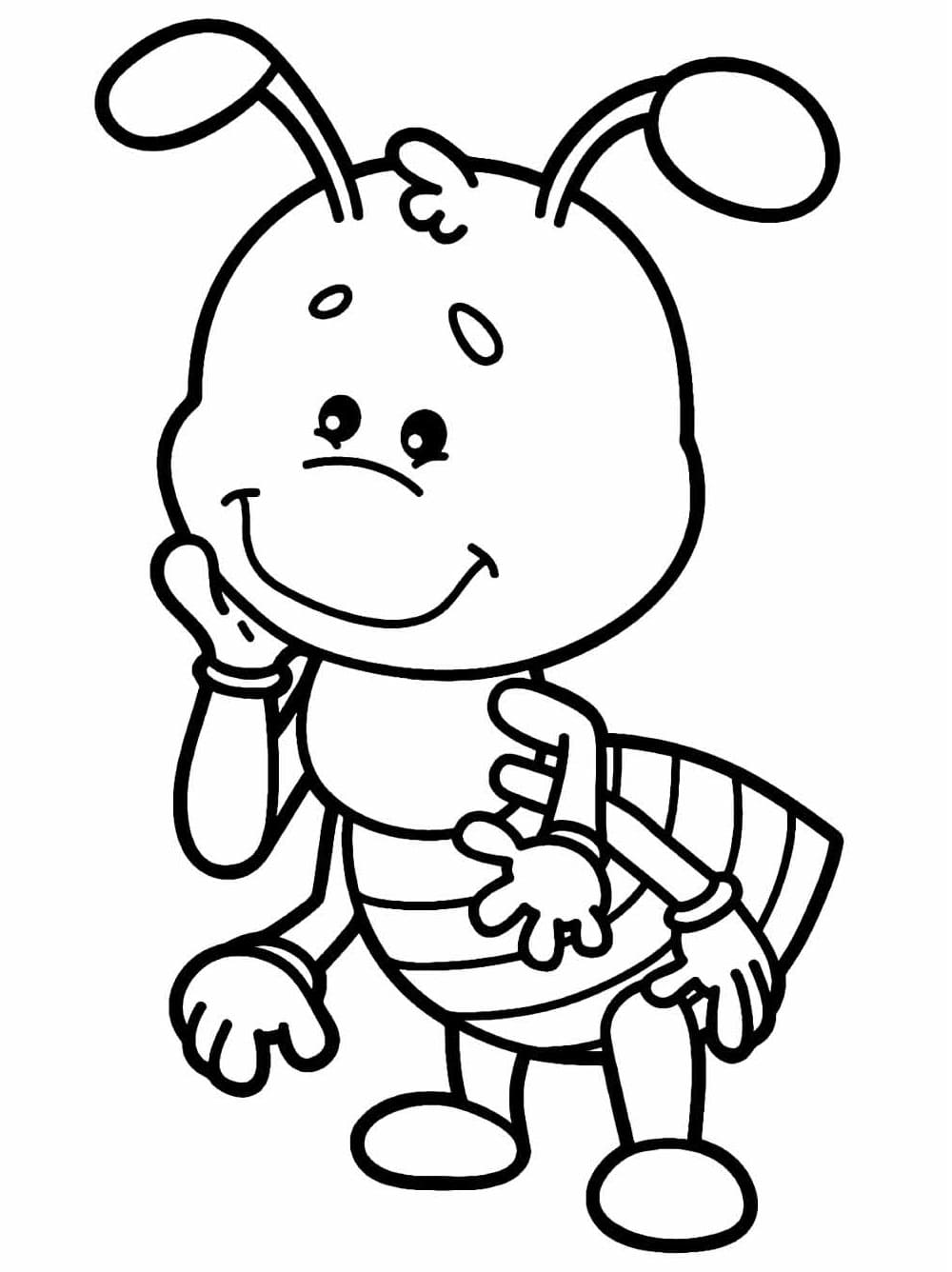 Desenho de uma Formigá Fofa para Colorir