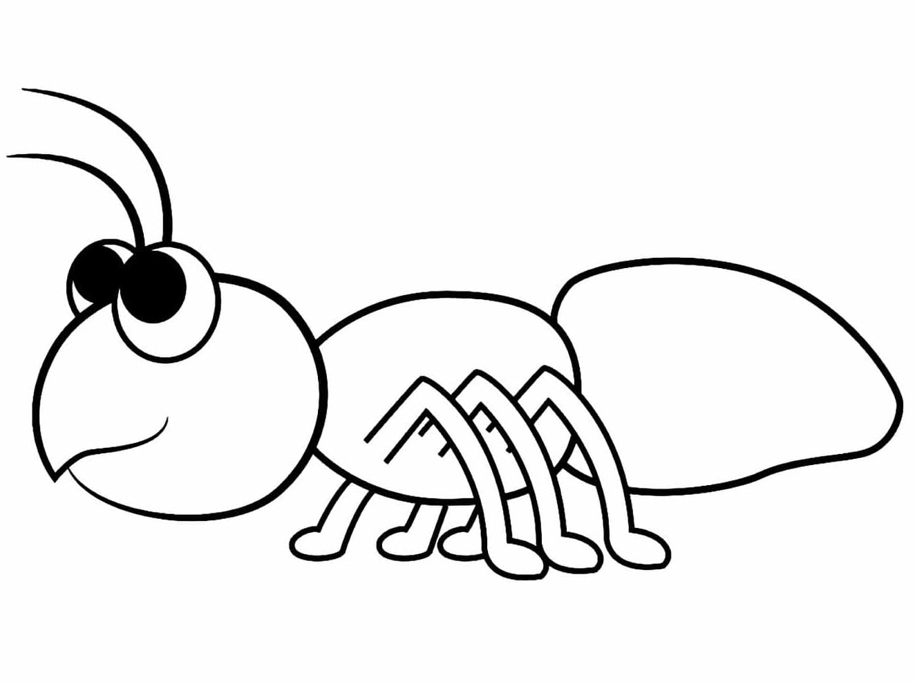 Desenho de uma Formigá Simples para Colorir