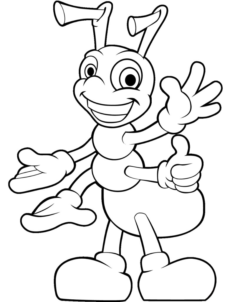 Desenho de Formigá de Desenho Animado para Colorir Pdf