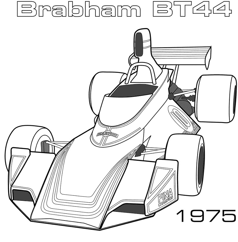 Desenho de Fórmula um com Pneu para Colorir Pdf