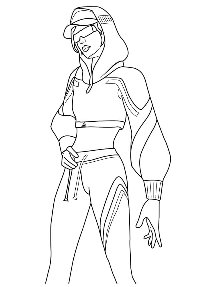 Desenho de Adeline de Fortnite para Colorir