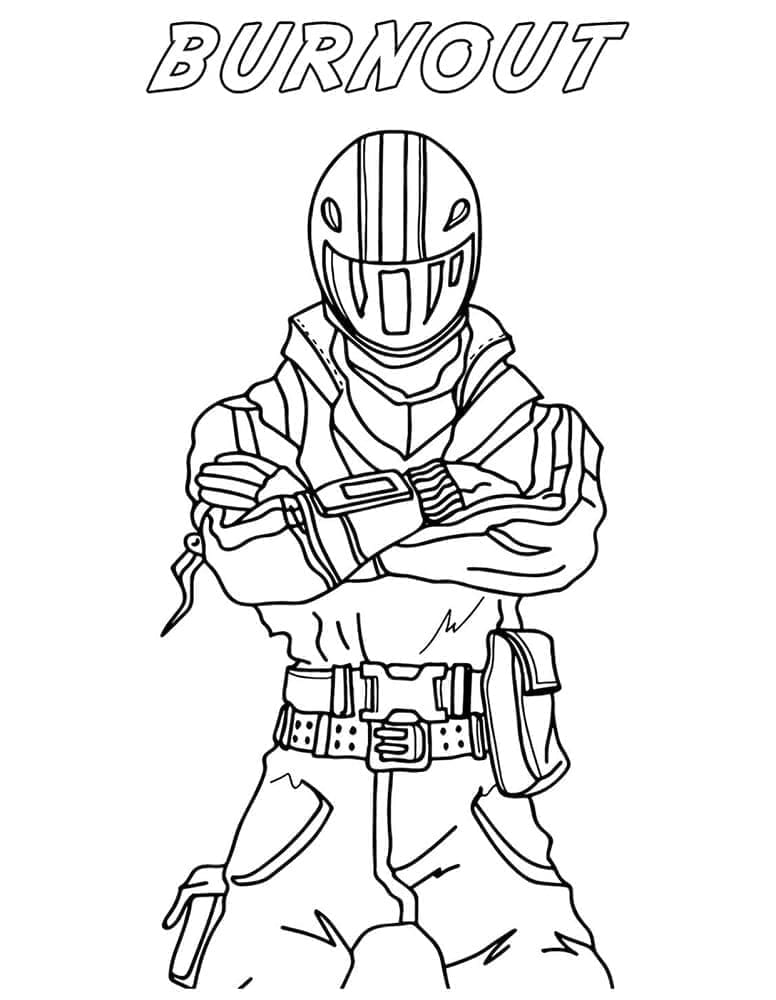 Desenho de Burnout de Fortnite para Colorir