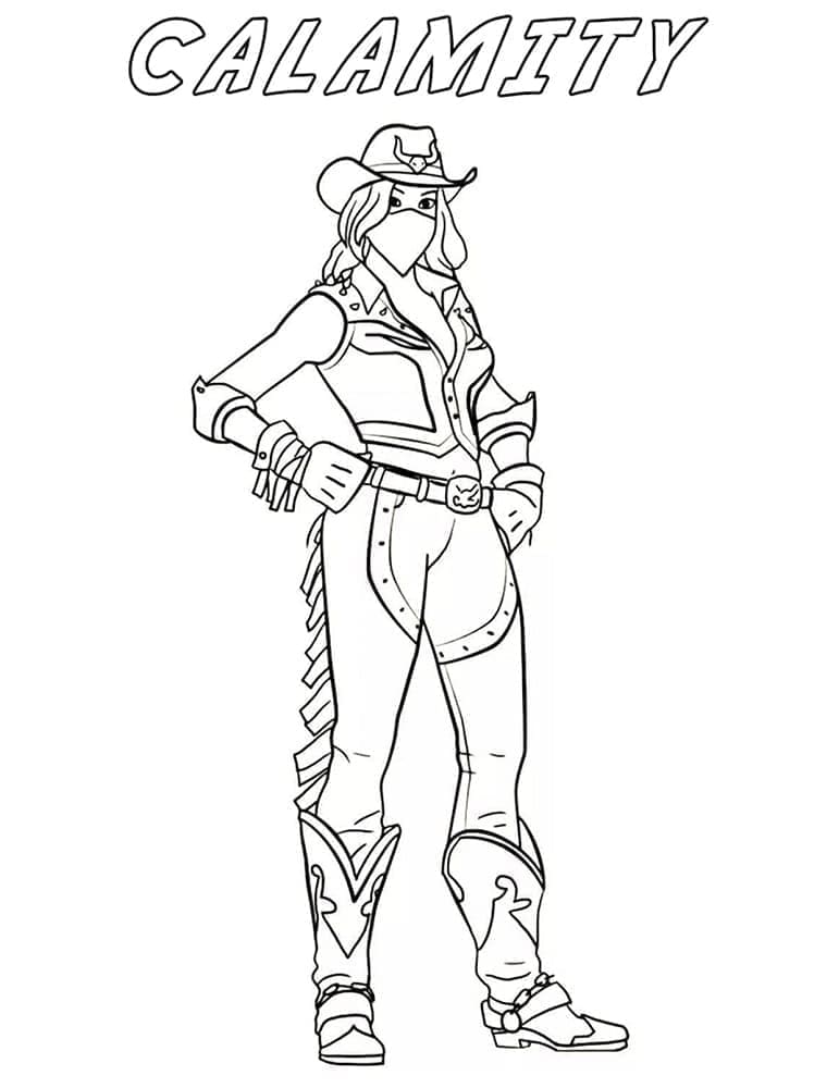 Desenho de Calamity de Fortnite para Colorir