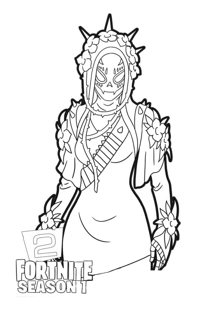 Desenho de Catrina de Fortnite para Colorir