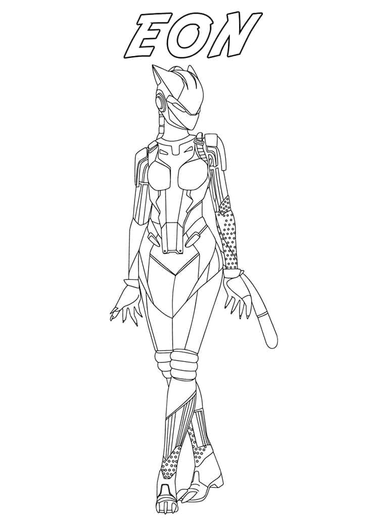 Desenho de Eon de Fortnite para Colorir