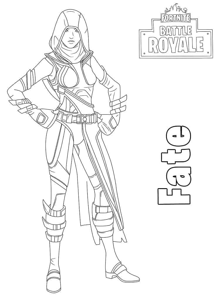 Desenho de Fate de Fortnite para Colorir