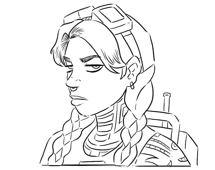 Desenho de Jules de Fortnite para Colorir