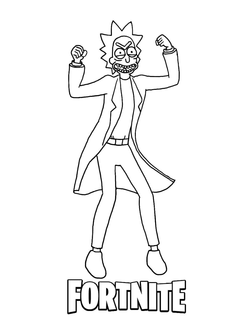 Desenho de Rick Sanchez de Fortnite para Colorir