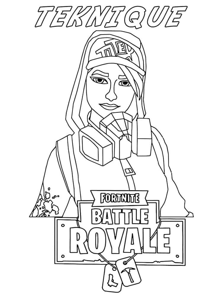 Desenho de Teknique de Fortnite para Colorir