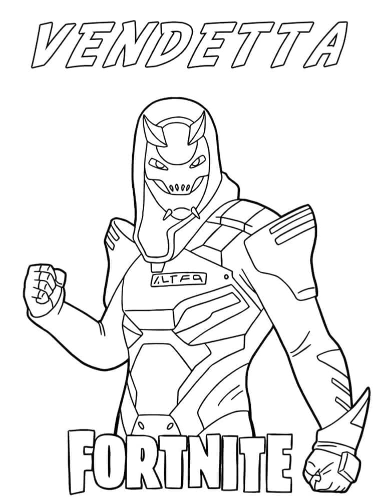 Desenho de Vendeta de Fortnite para Colorir