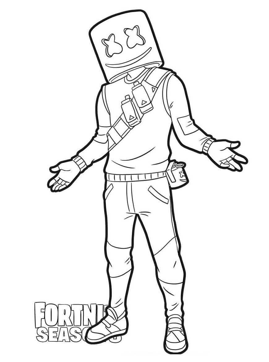 Desenho de Marshmello Fortnite para Colorir