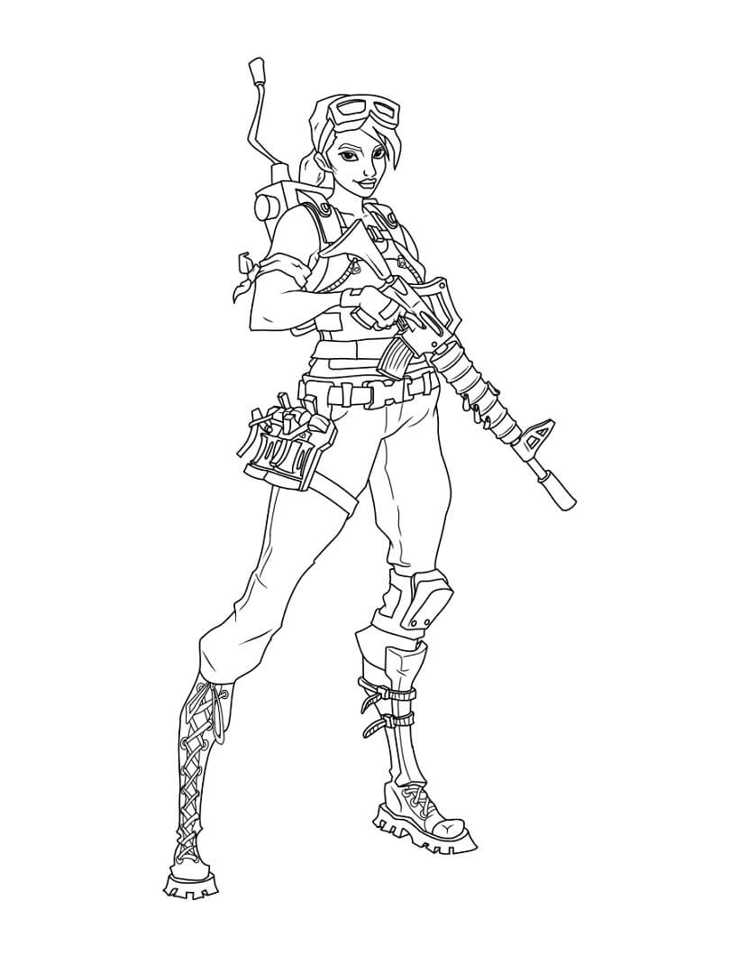 Desenho do Jogo Fortnite para Colorir com Giz de Cera