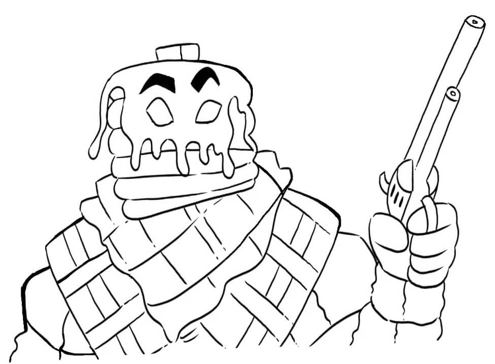 Desenho do Personagem Mancake Fortnite para Colorir Grátis