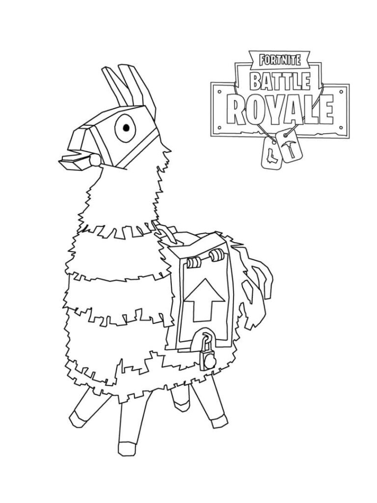 Desenho Llama Pinatas Fortnite para Colorir