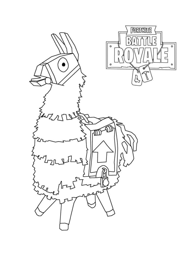 Desenho Llama Pinatas Fortnite para Colorir