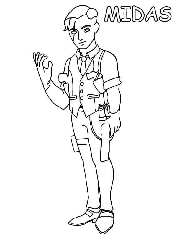 Download Desenho Midas Fortnite Simples de Colorir com Canetinha