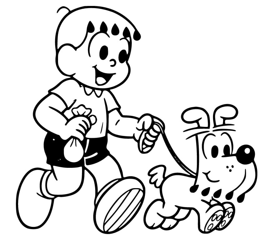 Desenho de Franjinha com Bidu para Colorir